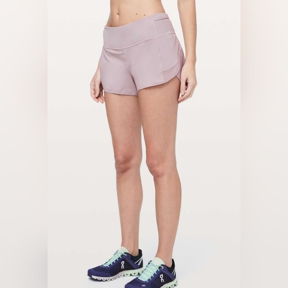lululemon athletica Pants - Lululemon Mesh Over Miles Short 3" Powdered Mauve size 12